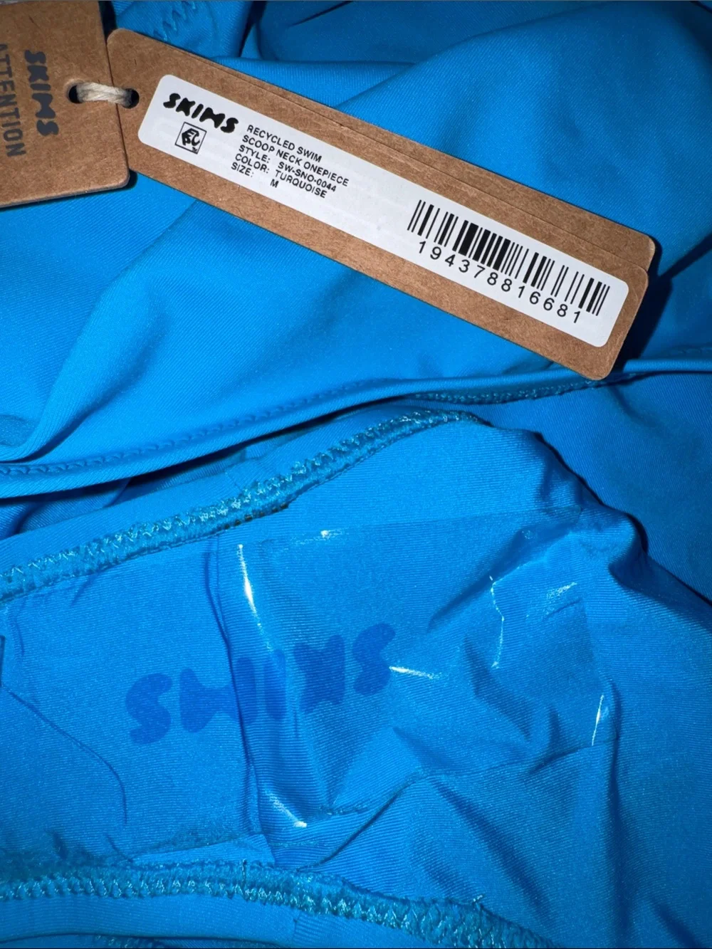🔥NWT SKIMS Scoop Neck One Piece TURQUOISE (Medium) READY TO SHIP🩵